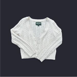 American Eagle Outfitters Cream Cable Knit Cardigan women’s medium